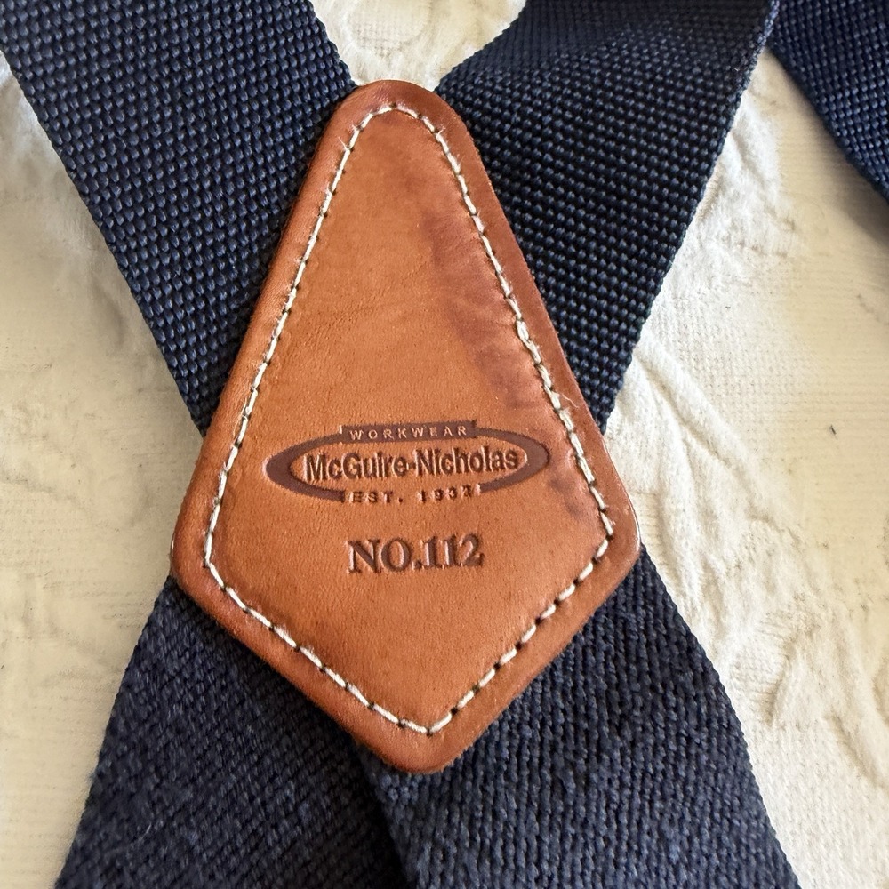 McGuire-Nicholas 112 2-Inch Blue Suspenders Navy Blue Workwear Unisex Y